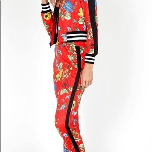 NWT Alice + Olivia Seine Garden Track Pant size M